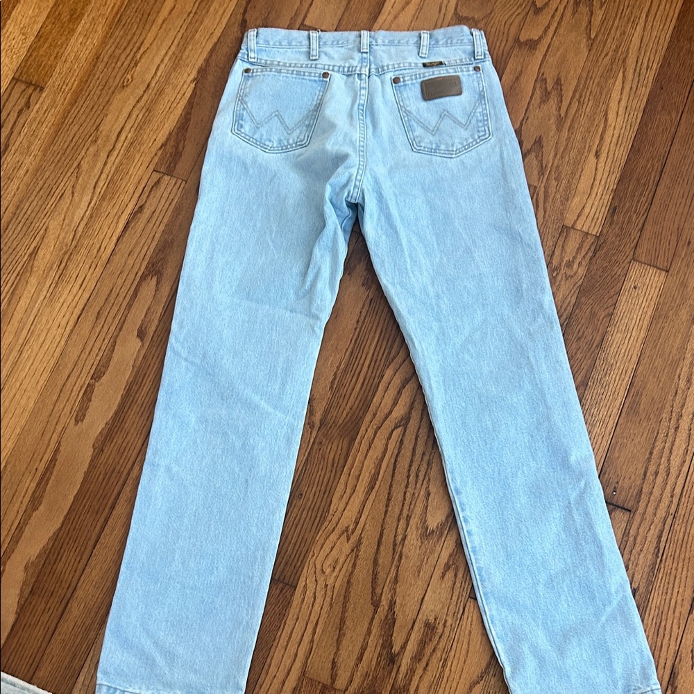Men’s White Washes Blue Denim Jeans Wrangler